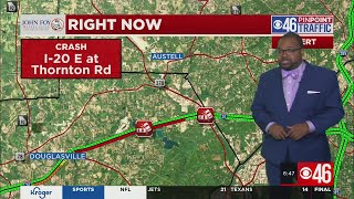 TRAFFIC ALERT: Crash along I-20 E and Thornton Road