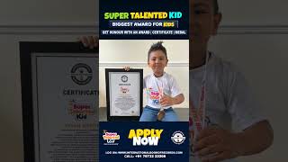 Super Talented Kid Award.        Biggest platform to explore kid's Talent.                Apply Now