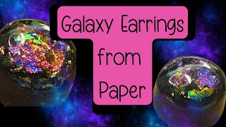 Faux Opal Galaxy Paper Bead Earrings - Paper  and Resin Bead Making Tutorial
