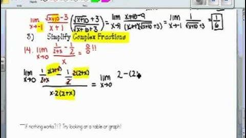 Limits Complex Fractions