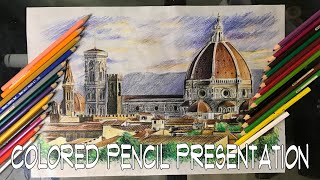 COLORED PENCIL RENDERING | ARKI STUDENT DRAWS FLORENCE CATHEDRAL