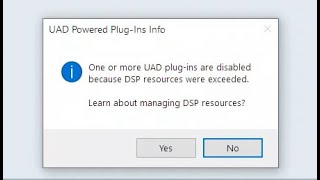 Fixing the 'DSP resources were exceeded' error with UAD Apollo interfaces.