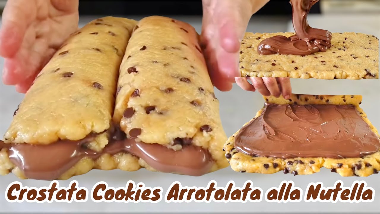 CROSTATA COOKIES ARROTOLATA ALLA NUTELLA 🍪 facile e veloce 🍪 ROLLED COOKIES TART