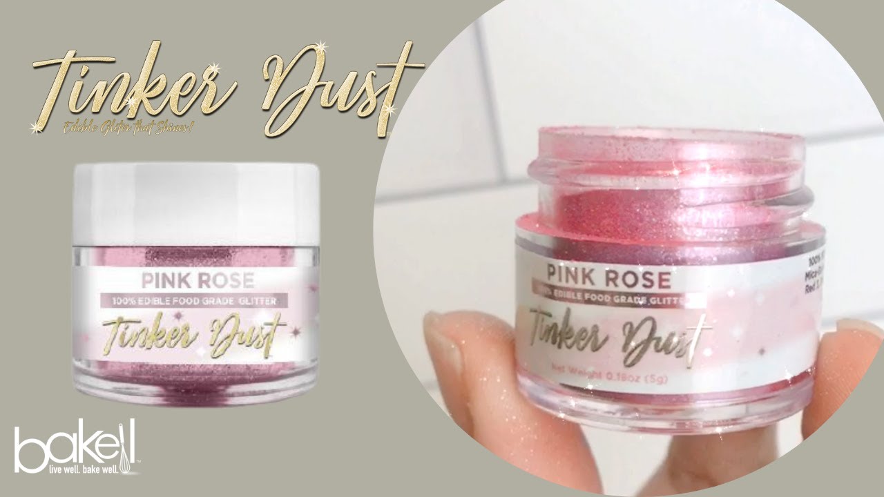 Edible Glitter for Cakes - Pink Rose Shimmer, Sparkle & Super Shiny | Tinker Dust® | Bakell®