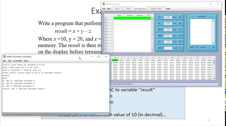 Marie Instruction Set and Programming Example with...