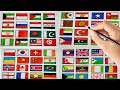 56 Countries Flag Drawing Arab Countries Flag Drawing Palestine Flag Drawing Flag Drawing Tutorial 