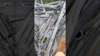 POV: You climb 500 feet just to catch this… 🌅Would you look down? #towerclimber #climbing #Shorts