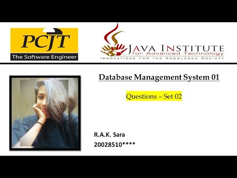 Question Set 02 | Database Management System | Java Institute