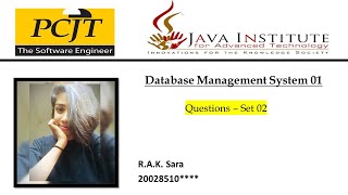 Question Set 02 | Database Management System | Java Institute