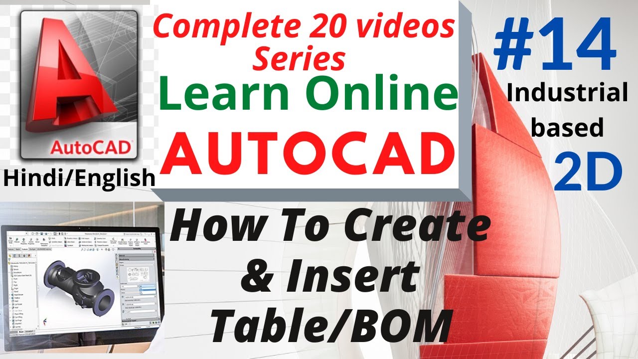 Autocad Tutorial 14. How to Create & Insert Table in Autocad for