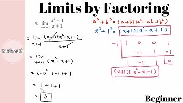 Calculus - HOW TO: Limits by Factoring (Beginner Level)