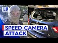 Five men wanted for smashing mobile speed camera | 9 News Australia