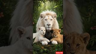 white lion With Three Baby 😍 #viralvideo #shortvideo #animals #africa #ytshorts