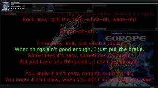 Europe - Rock the Night • song with karaoke/synchronized lyrics