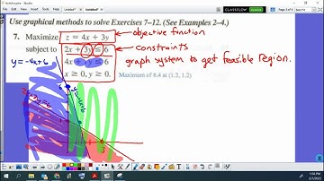 Linear Programming #2 - 7.2 #7 - Find Max given Obj Funct and Constraints
