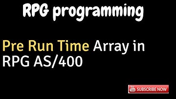 Pre-Run Time Array IN RPG AS400