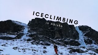 Iceclimbing in Abisko during arctic night