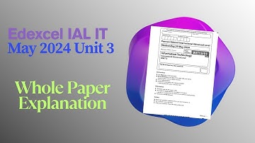 Edexcel  IAL IT UNIT 3 May 2024 Past Paper Solution