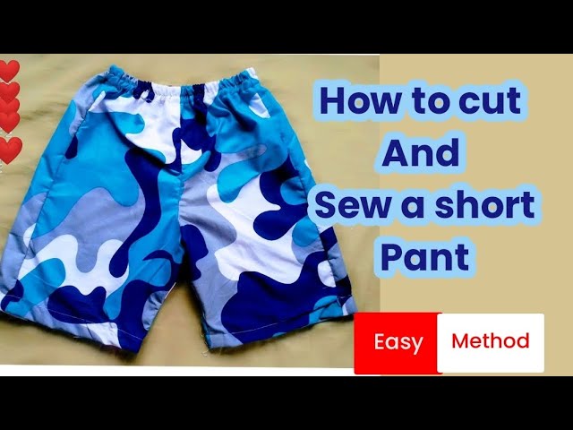 How to cut and sew a short/ elastic waist band short/ beginners