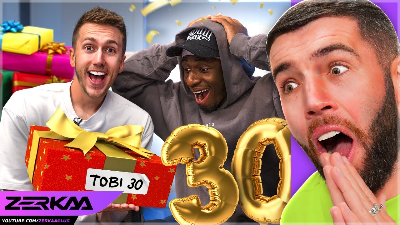 ZERKAA REACTS TO GIVING TOBI 30 PRESENTS FOR HIS BIRTHDAY!