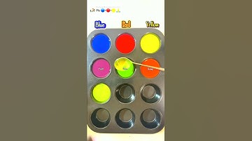3 Primary Colors Blue Red Yellow create 9 wonderful colors 🎨 #asrm #colormix #colormixing #mixingco