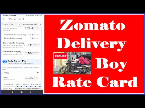 Zomato Delivery Boy Rate Card Bangalore