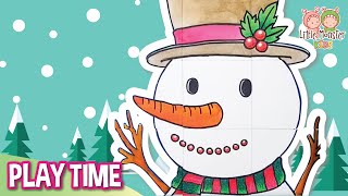 เกมต่อจิ๊กซอว์ รูปตุ๊กตาหิมะ สำหรับเด็ก | LITTLE MONSTER KIDS screenshot 5