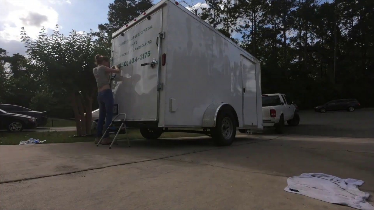 How to install decal/vinyl signs to a trailer with a cricut and Oracal