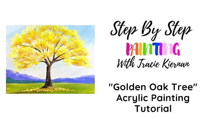 How To Paint A Golden Oak Tree - With Q-Tips - Acrylic Painting Tutorial