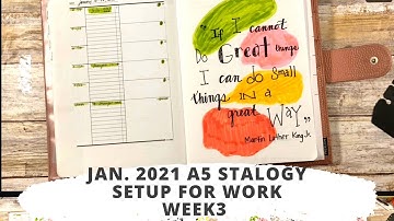Jan. 2021 A5 Stalogy Setup for Work | A5 1/2 Year Work Planner | Wk. 3
