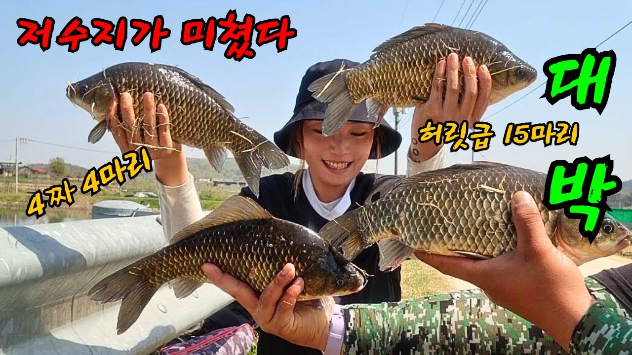 붕어낚시꾼 나래붕어 저수지가 미쳤다!! 4짜4마리 허릿급15마리 초대박