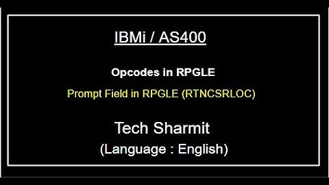 IBMi (AS400) Prompt Field in Display file  (IBMi)  | as400 beginners | Opcodes in rpgle | RTNCSRLOC