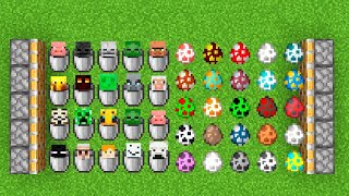 all mobs buckets + all mobs spawn eggs = ???
