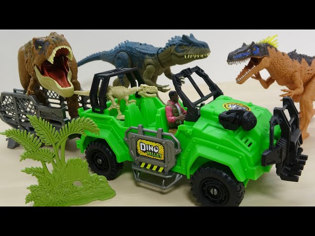 恐竜くるま 車が恐竜運搬車に変形! ワイルドクエスト アロサウルス&探検隊ジープ