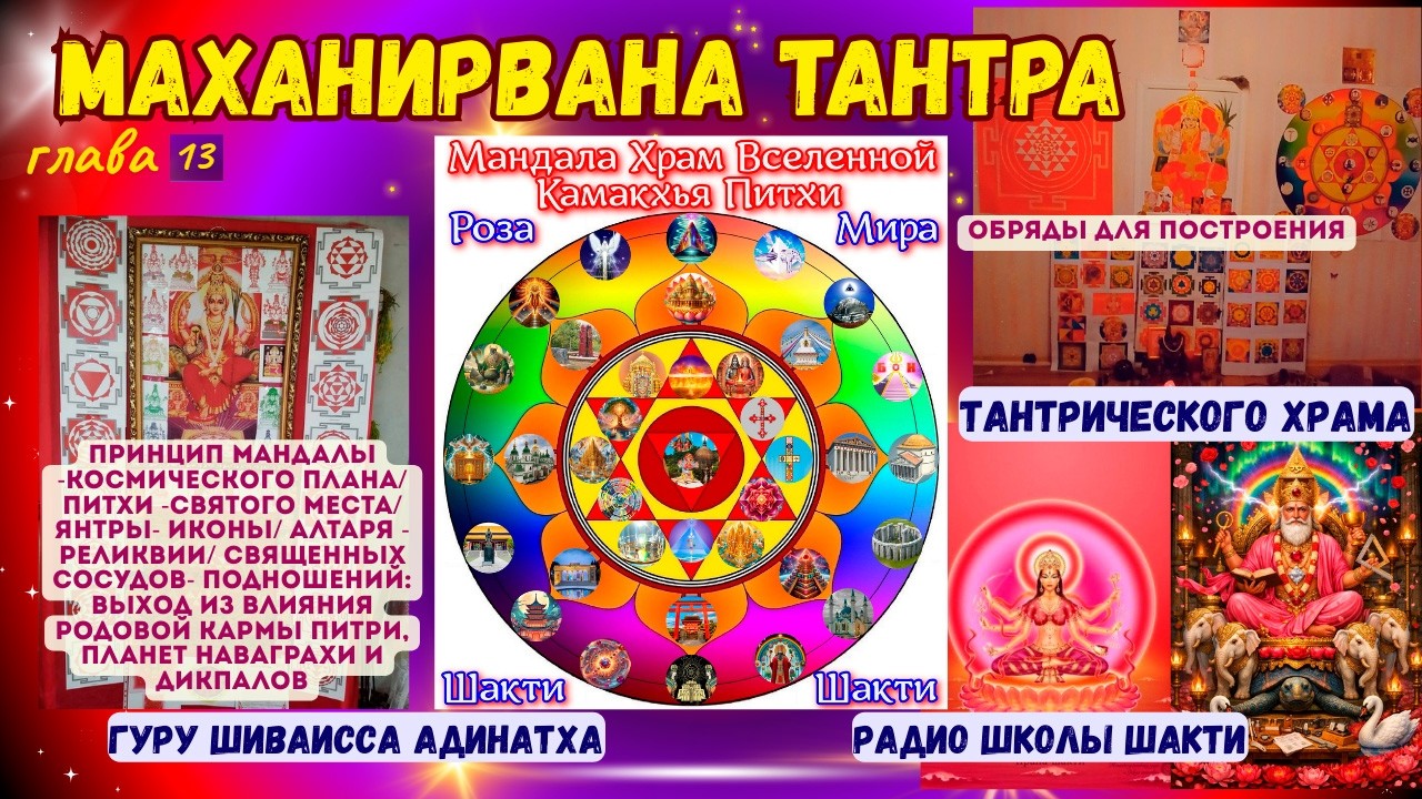 МАХАНИРВАНА ТАНТРА глава 13 Обряды для построения ТАНТРИЧЕСКОГО ХРАМА - принцип Мандалы