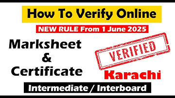 How to Apply for Inter Board Online Verification Karachi | New IBCC Rules June 2025