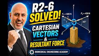 R2-6 Solved! Cartesian Vectors, Resultant Force & Direction Angles | Statics & Dynamics