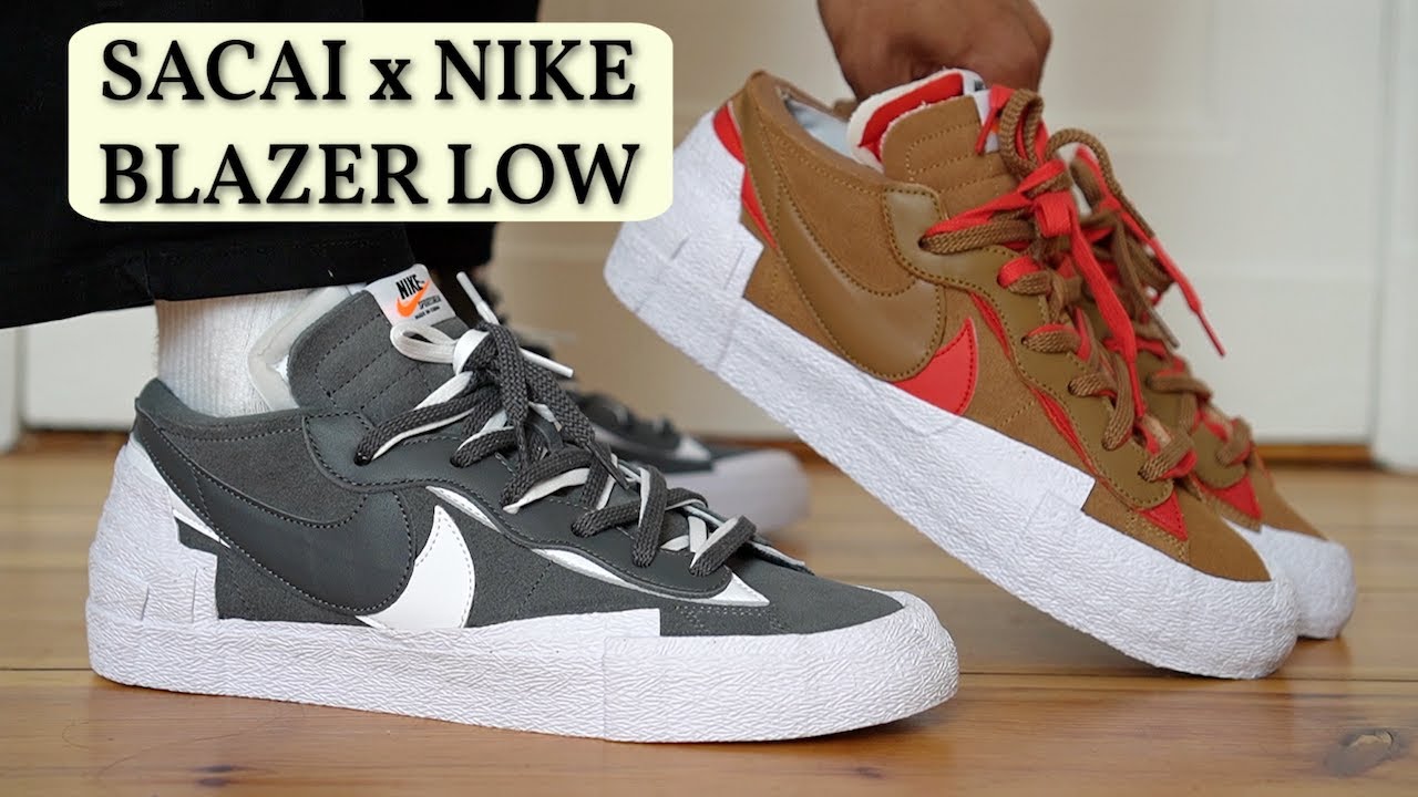 NIKE SACAI BLAZER LOW IRON GREY + BRITISH TAN REVIEW & ON FEET...THESE ...