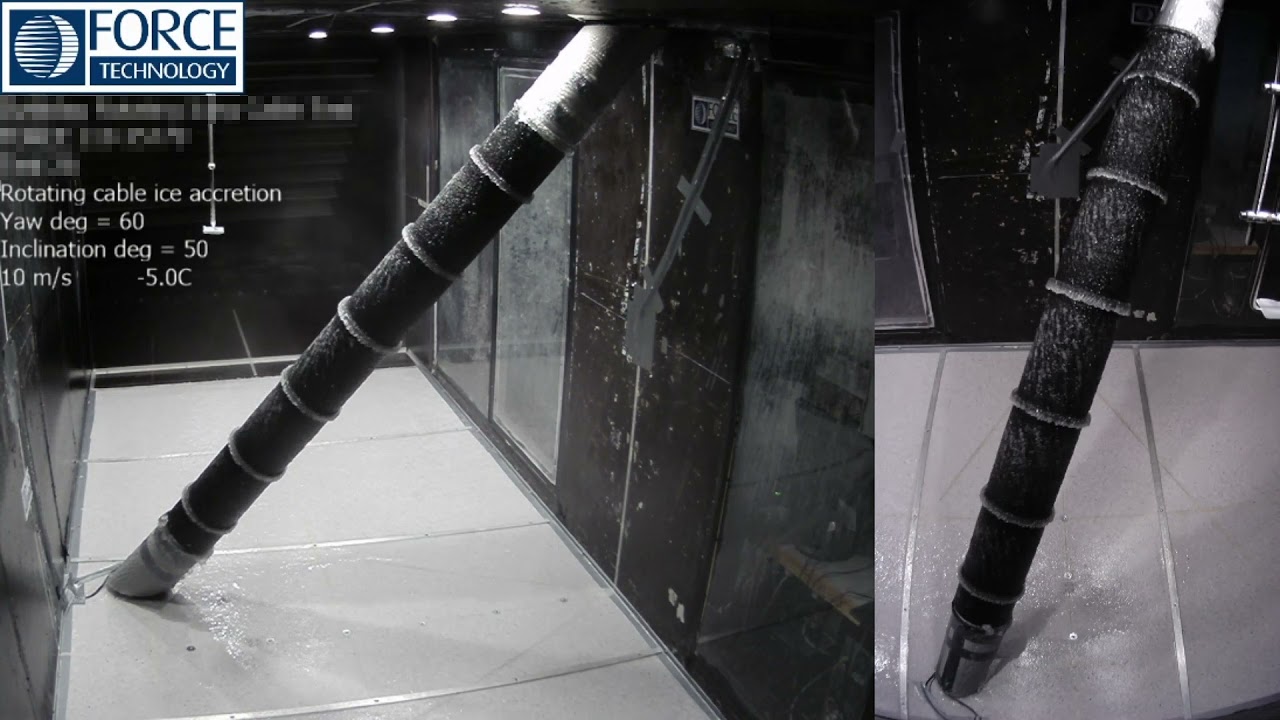 Test in FORCE Technology’s climatic wind tunnel