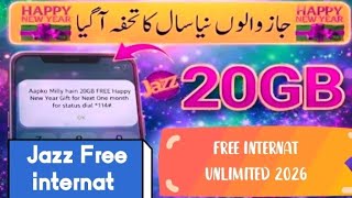 Jazz Free Internet 20GB 2026 | Jazz Free MB Today Working | Free Internet Trick Pakistan 🔥