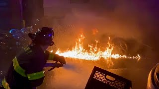 FDNY Manhattan 10-22 Box 1412 Multiple Rubbish Fires with Extension to Cars Foam Used