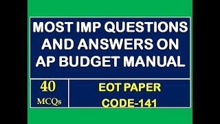 MOST IMP QUESTIONS AND ANSWERS ON AP BUDGET MANUAL screenshot 4