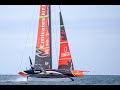 First time foiling for Emirates Team New Zealand AC75. America&#39;s Cup.