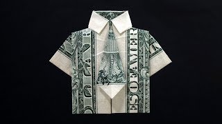 Origami Dollar bill Shirt with Tie (Stefan Delecat) Father's Day