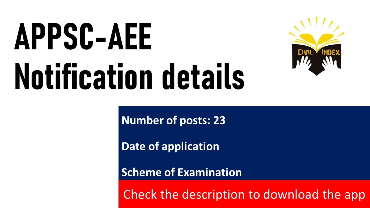 APPSC- AEE Notification details I Civil Index I AEE Test series