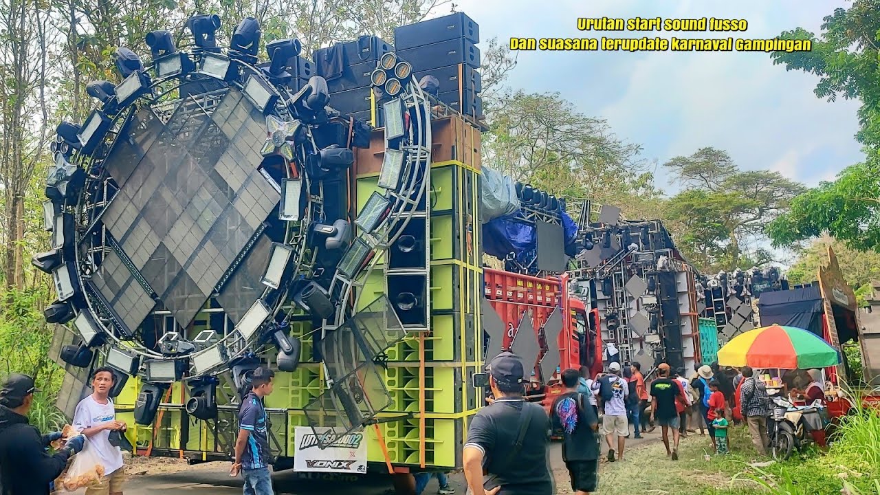 Urutan start sound system fusso karnaval Gampingan dan suasana terkini di lokasi 