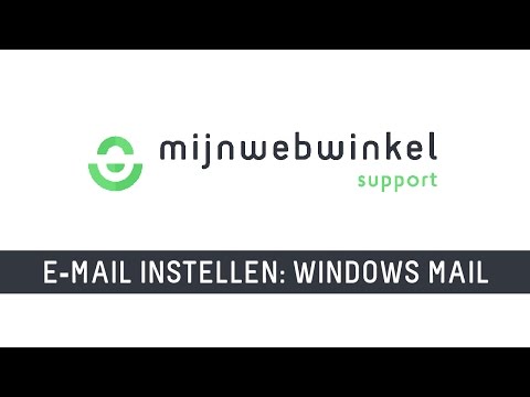 Mijnwebwinkel SUPPORT - E-mail instellen in Windows Mail