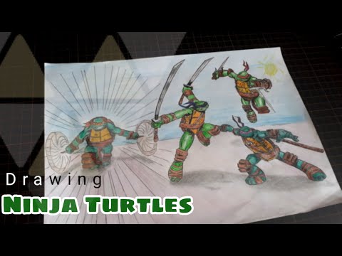 Ninja Rùa Tô Màu - Vẽ biệt đội ninja rùa | draw ninja turtle team