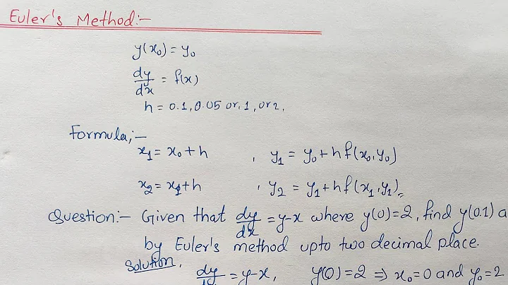 Euler's method example || Euler's method in Numerical method