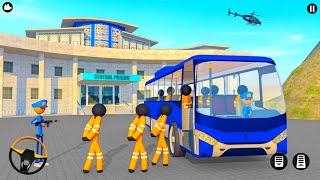 Stickman Prisoners Transport Bus Driving Simulator - Prisoners Transport Bus Game - android gameplay screenshot 1